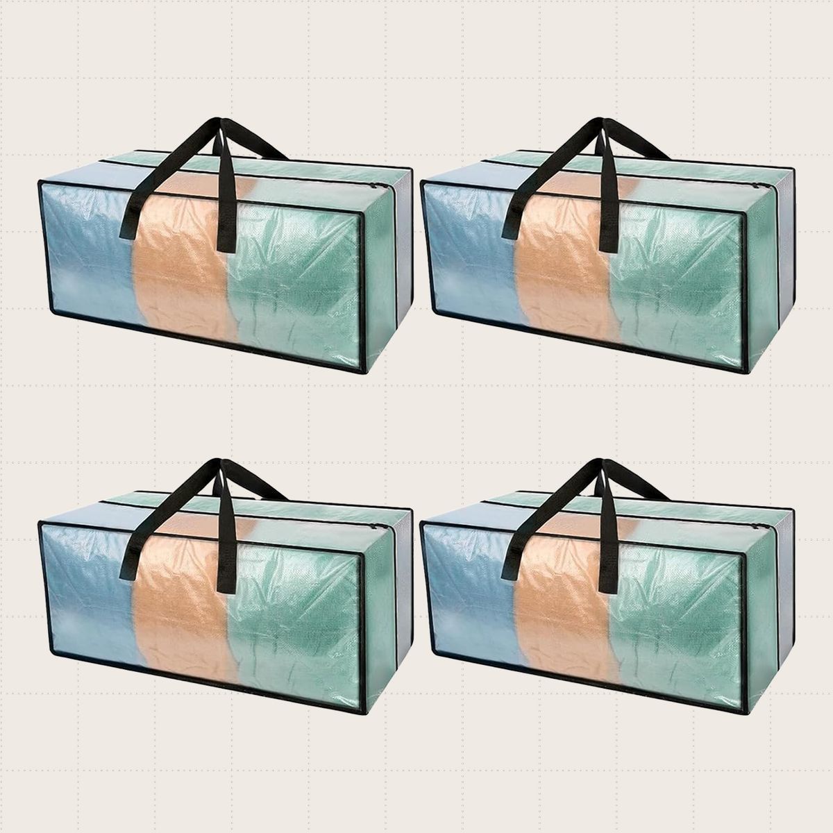 HAPPY CHEERS Heavy Duty Clear Moving Bags, Four-Pack
