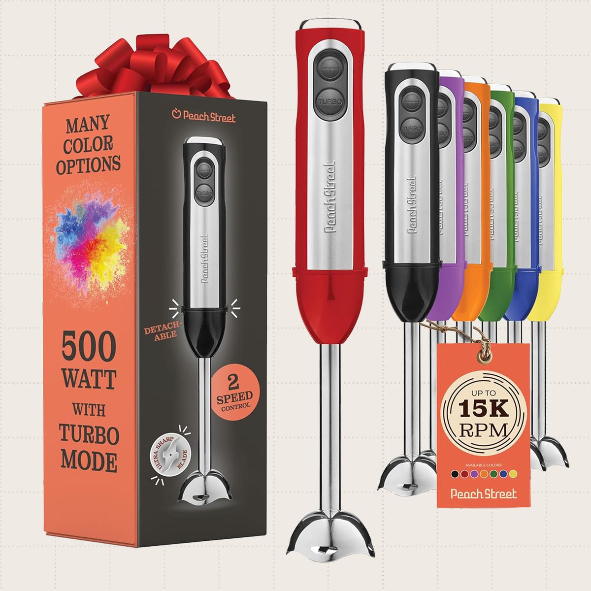Peach Street Powerful Immersion Blender