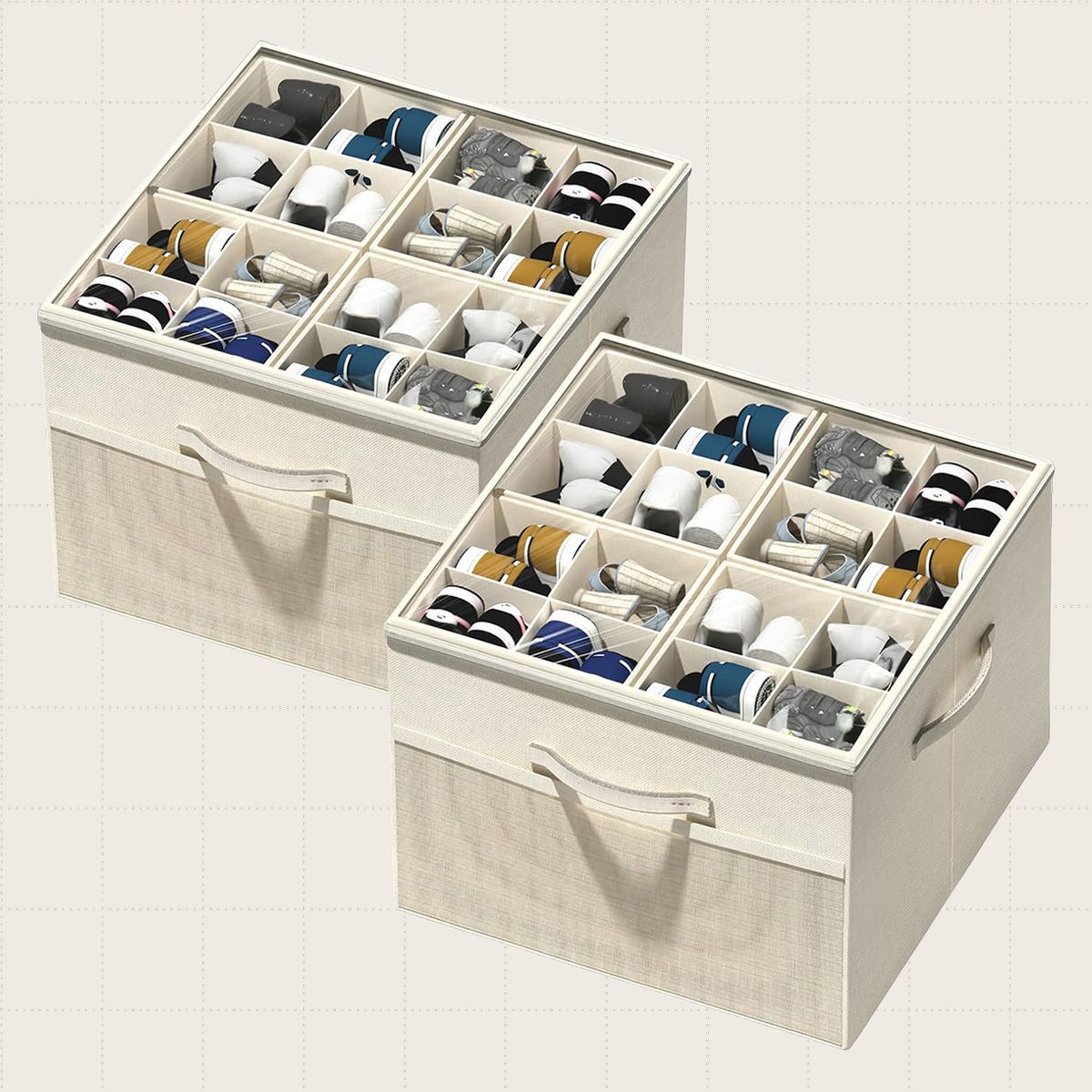 Aokeyee Shoe Storage Box, Two-Pack