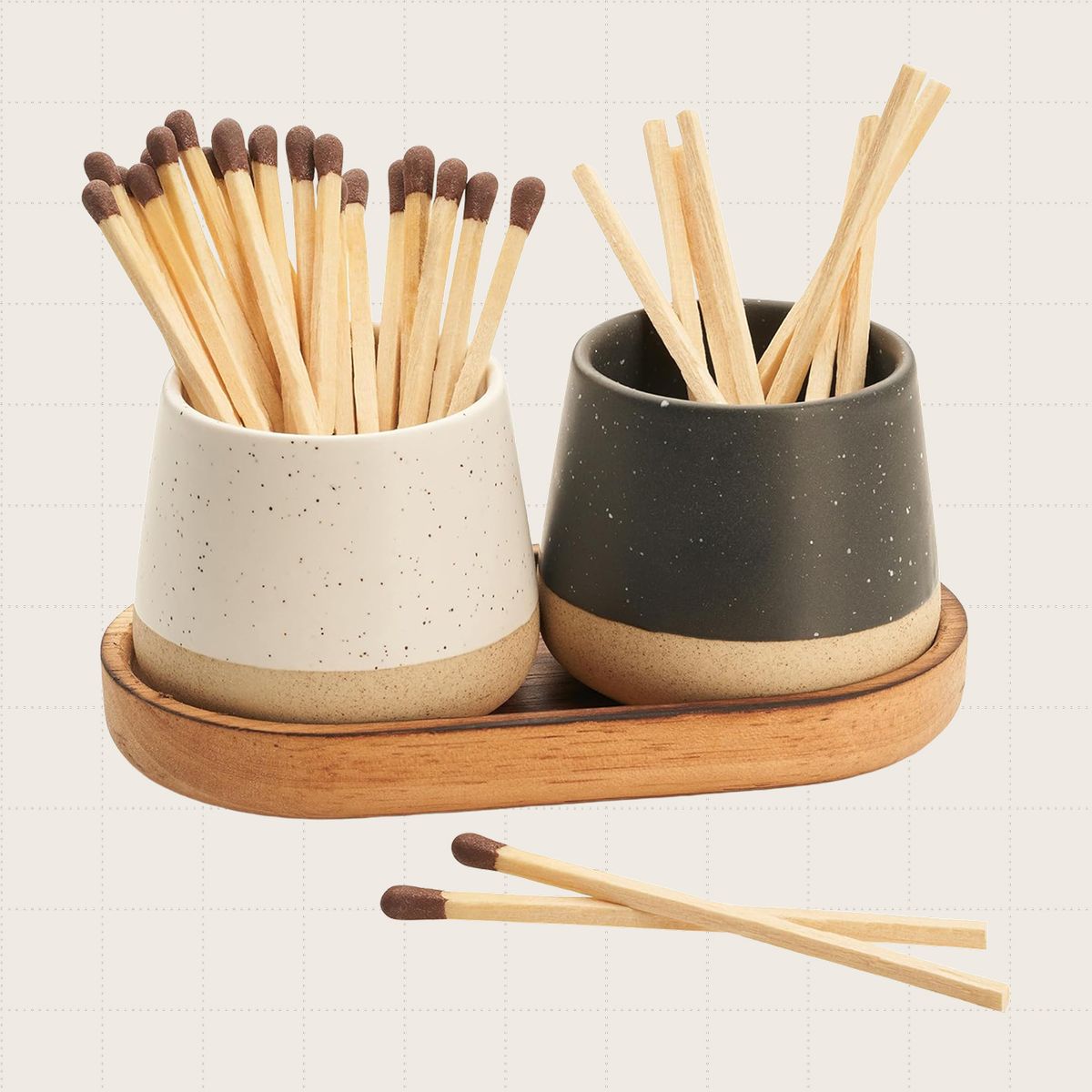 KIBAGA Match Holders With Wooden Tray