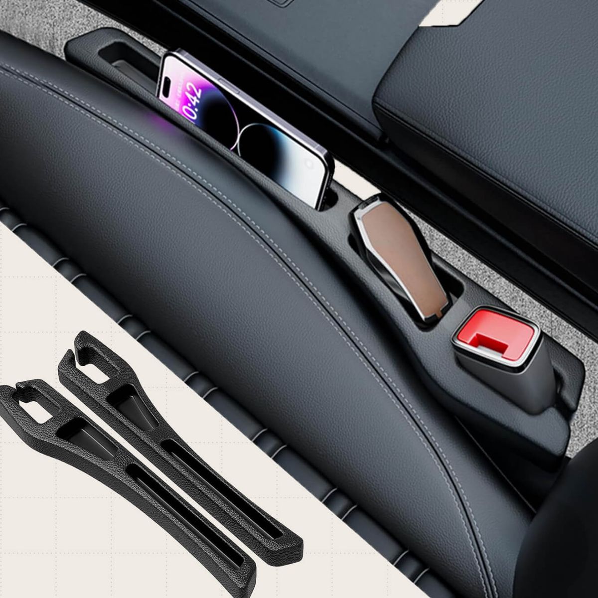 YGDMD Car Seat Gap Filler Organizer, Two-Pack