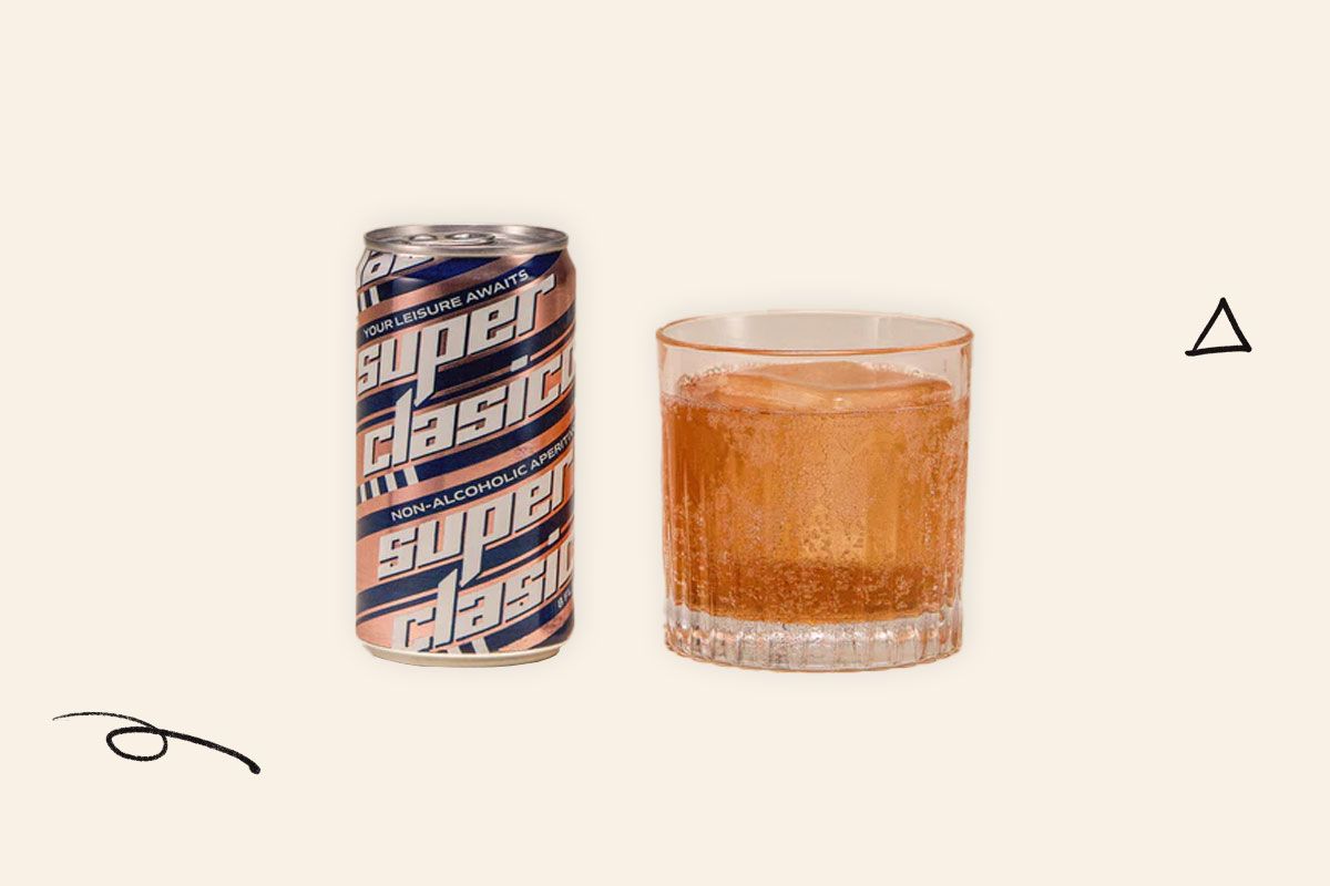 A photo of Casamara Club's NA cocktail can and glass