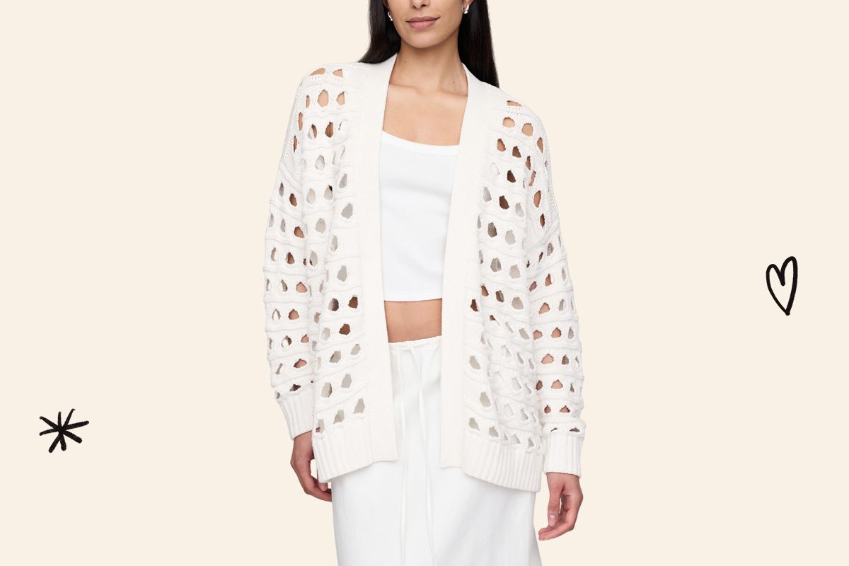 An image of the GAP oversized pointelle cardigan