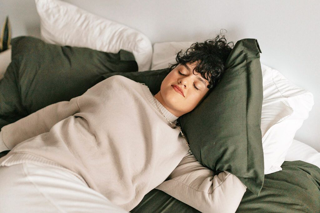 Woman napping