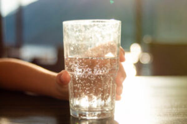 Glass of sparkling water