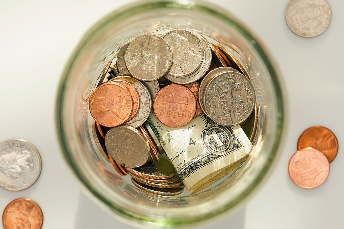 Money in a jar