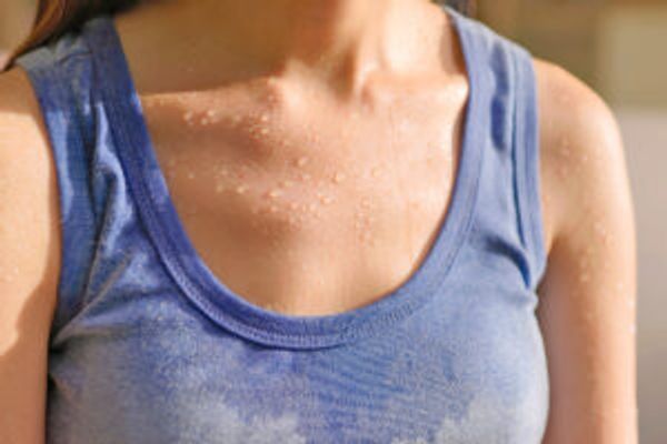 Woman sweating