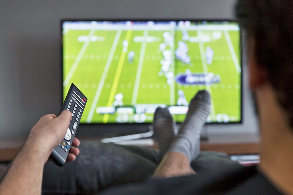 Person watching football