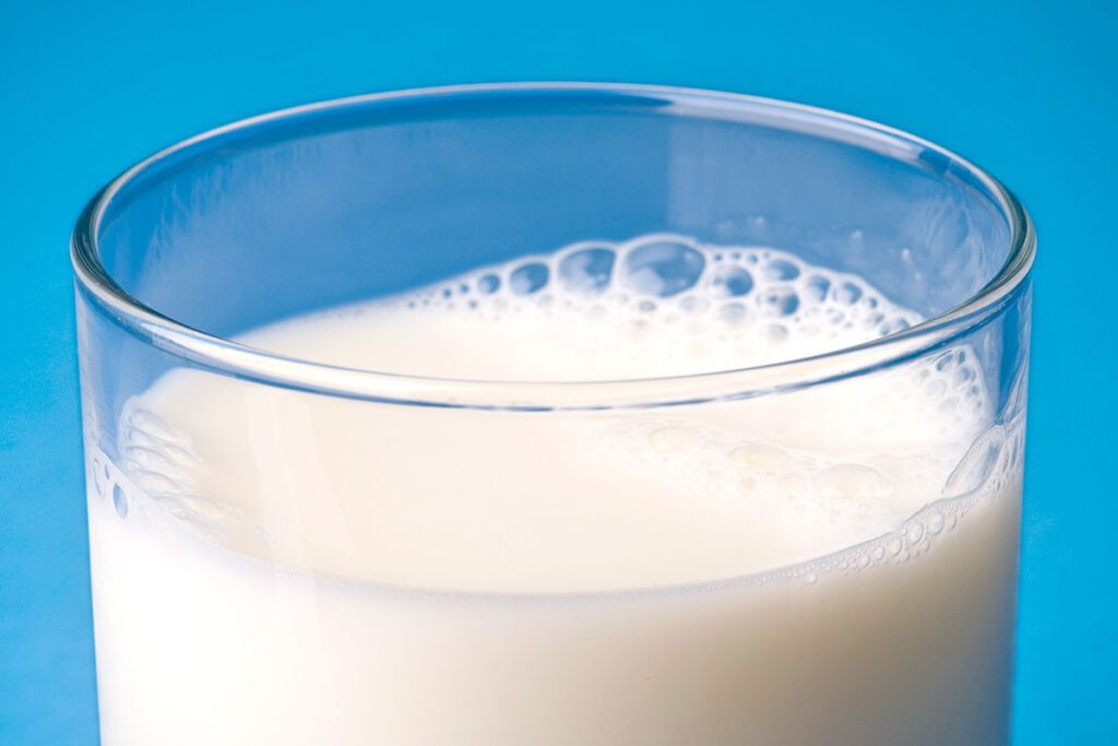 Milk in a glass