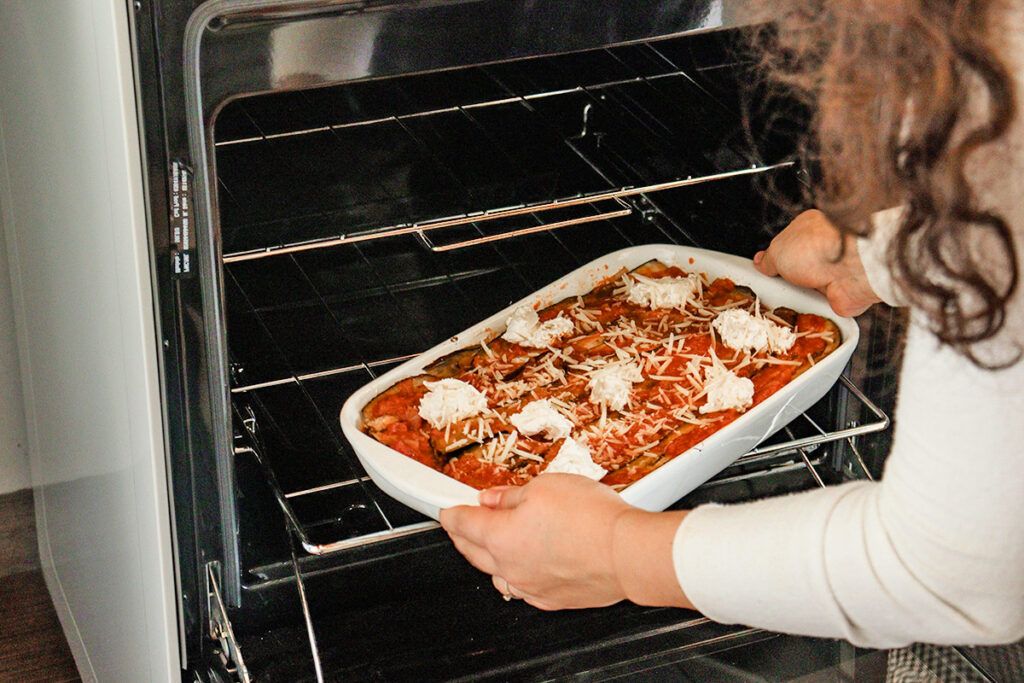 Casserole going into oven