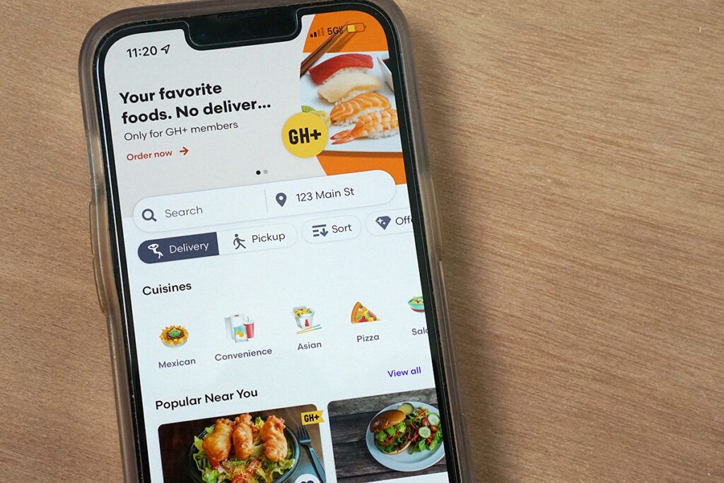 GrubHub+ on Phone