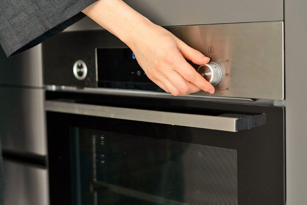 Turning on oven