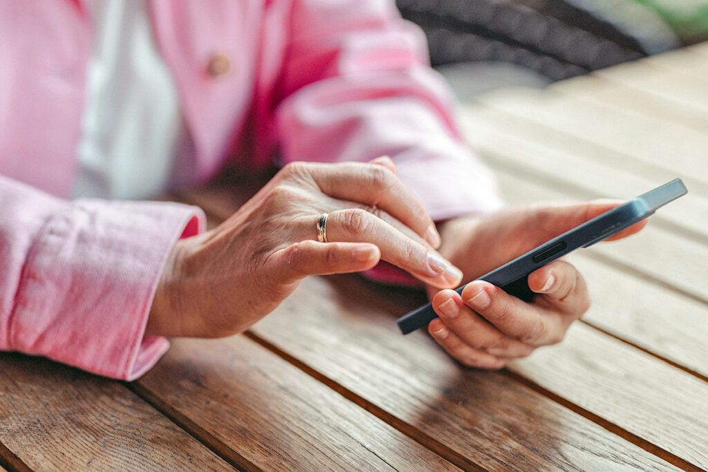 Hands on cell phone