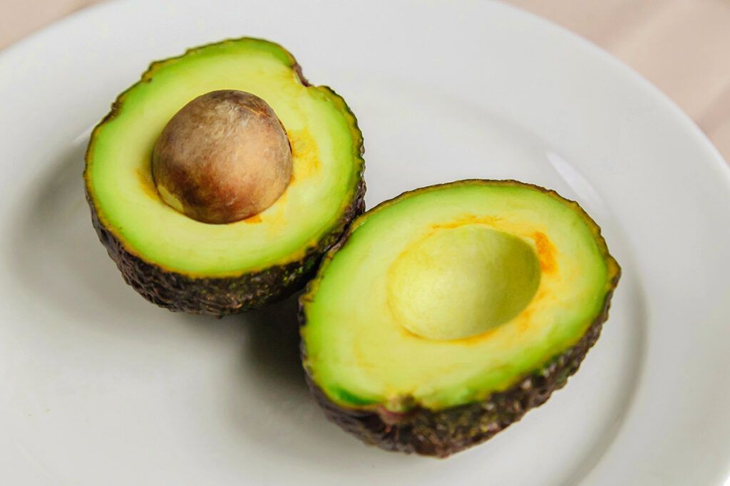 Avocado cut in half