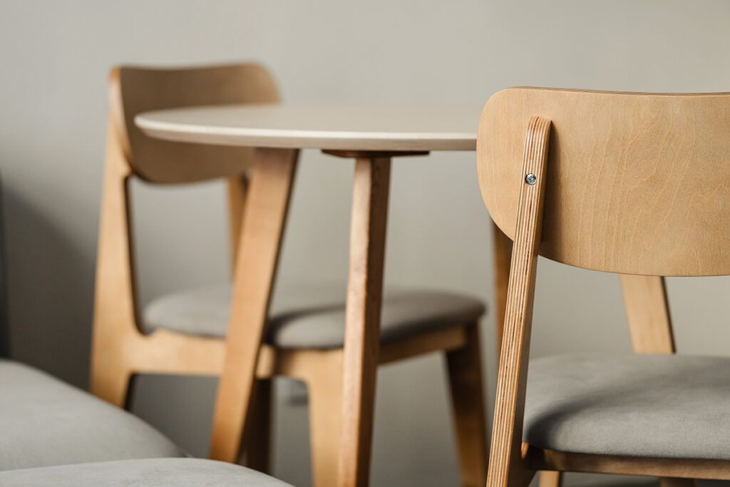 Wooden table and chairs
