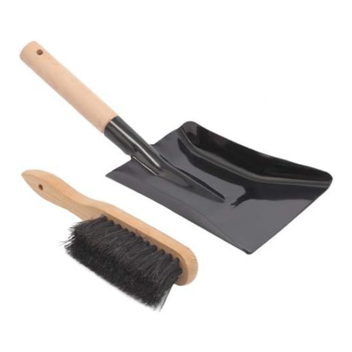 Fireplace brush and shovel