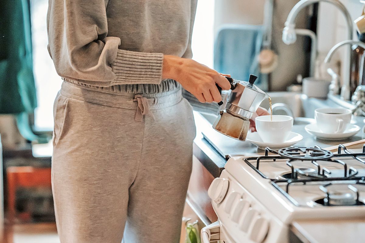 Woman pouring coffee