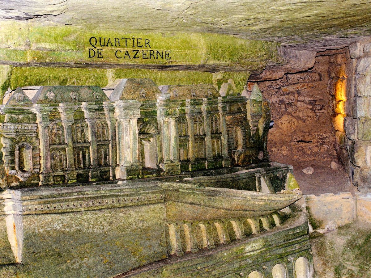 Exhibit in Catacombs of Paris