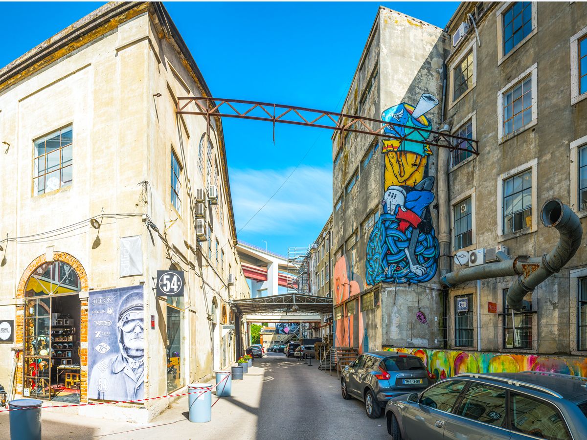 Exterior of LX Factory in Lisbon, Portugal