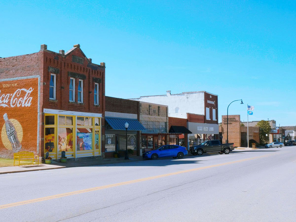 Small town along Route 66 in Oklahoma
