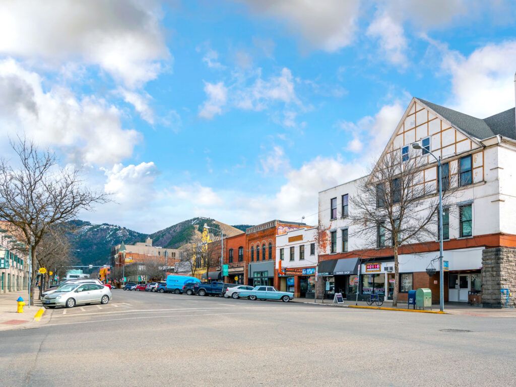 Downtown main street in Missoula, Montana