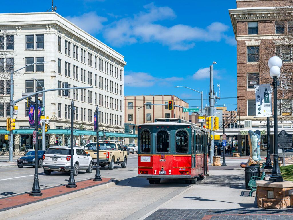 Trolley in downtown Cheyenne, Wyoming