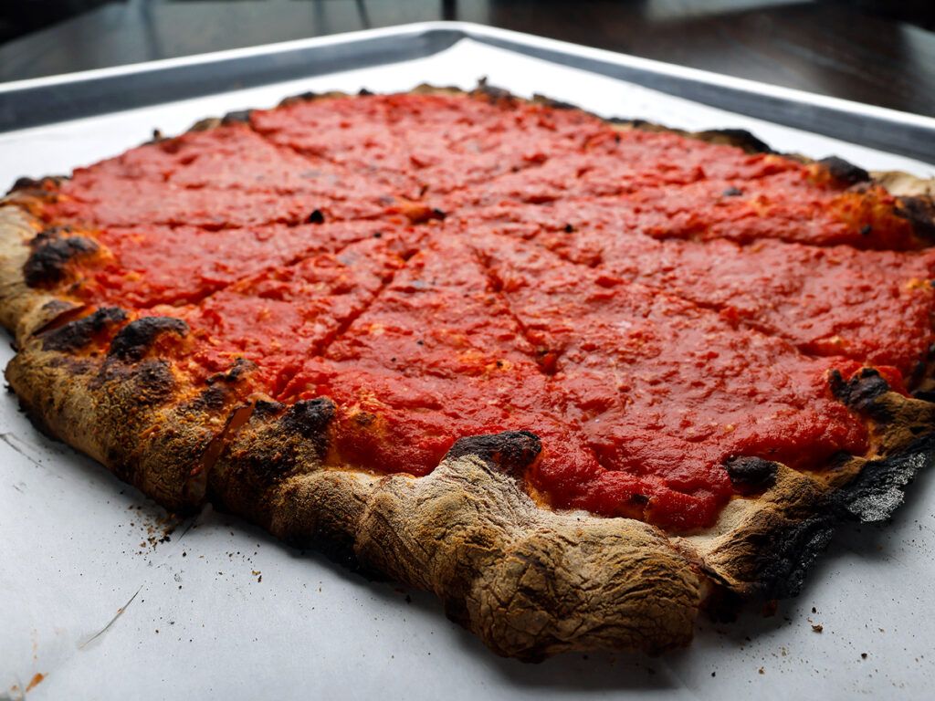 A classic tomato apizza pie