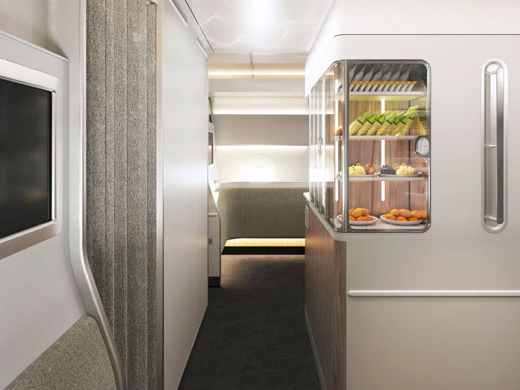 The "Wellbeing Zone" on Qantas' Airbus A350-1000ULR
