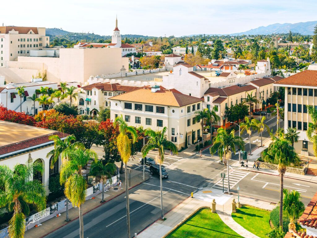 Aerial view of downtown Santa Barbara, California