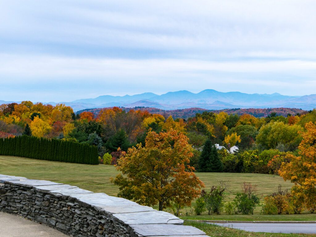 View of fall colors in South Burlington, Vermont