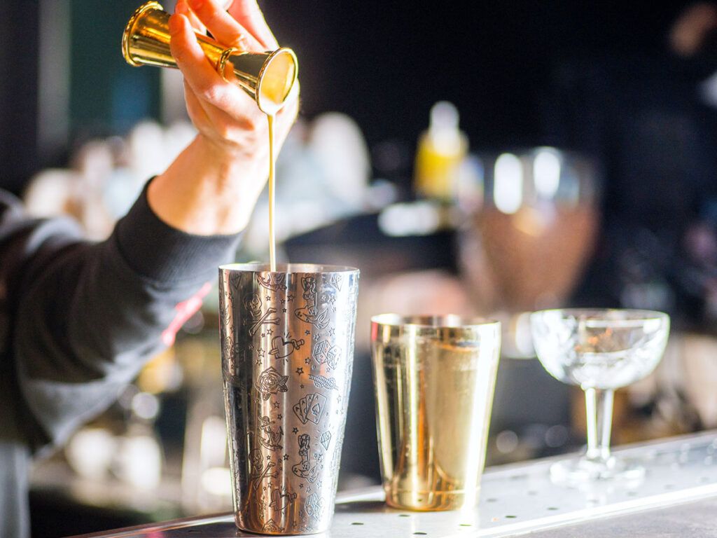 Bartender preparing a cocktail
