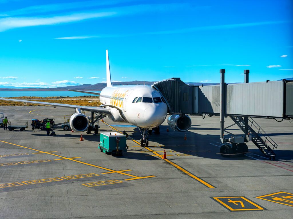 Airbus A320 parked at gate