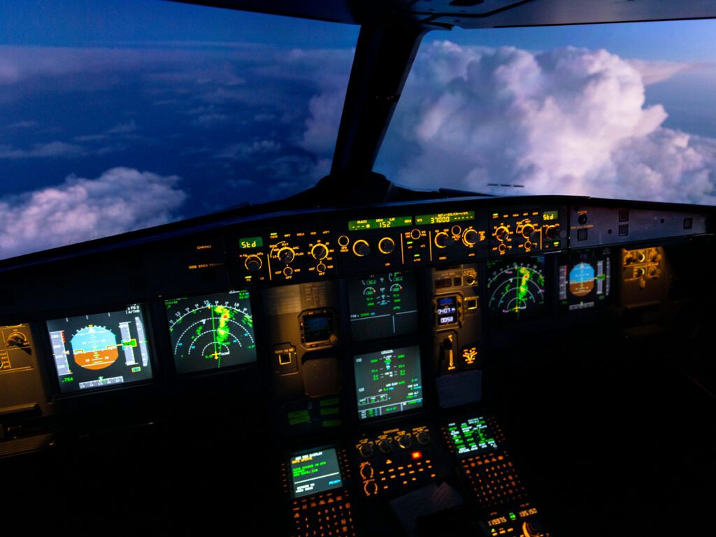 Flight deck at sunset 
