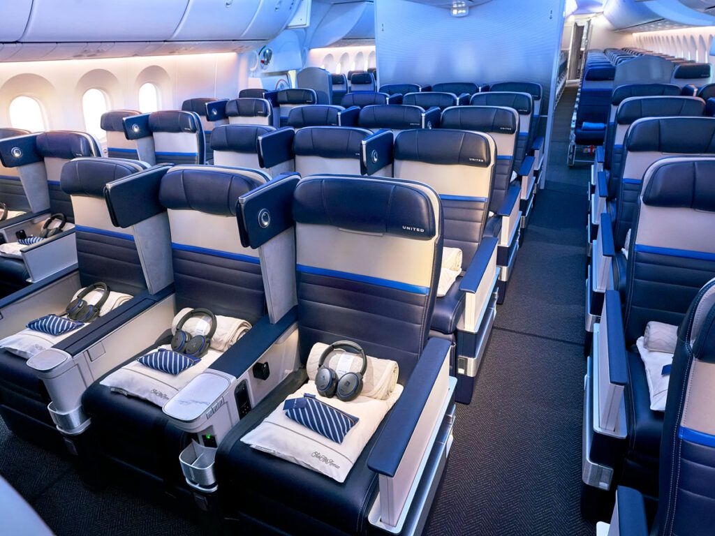 United's Premium Plus cabin on a Boeing 787 Dreamliner