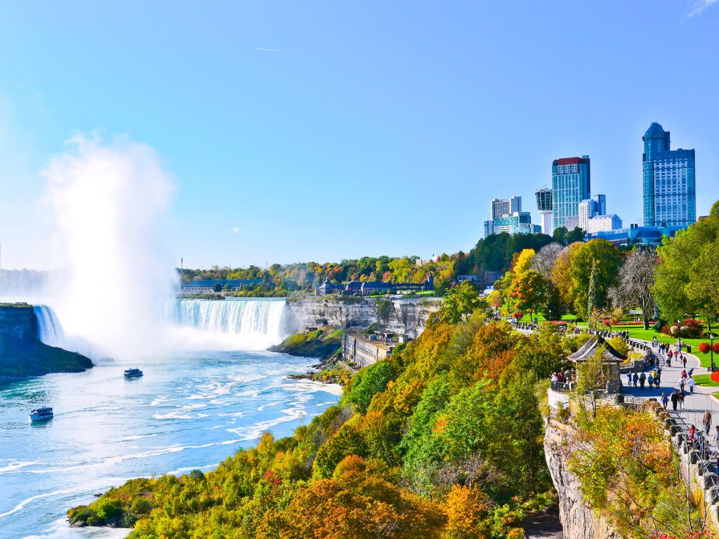 Niagara Falls on the border of Canada and the U.S.