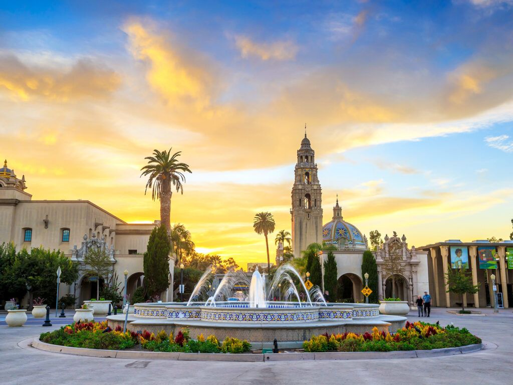 Balboa Park at sunset