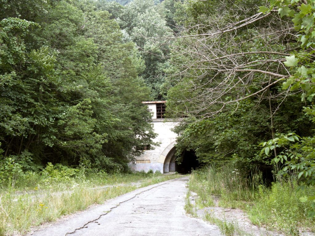 Entrance to abandoned tunnel of Pennsylvania Turnpike near Breezewood, Pennsylvania