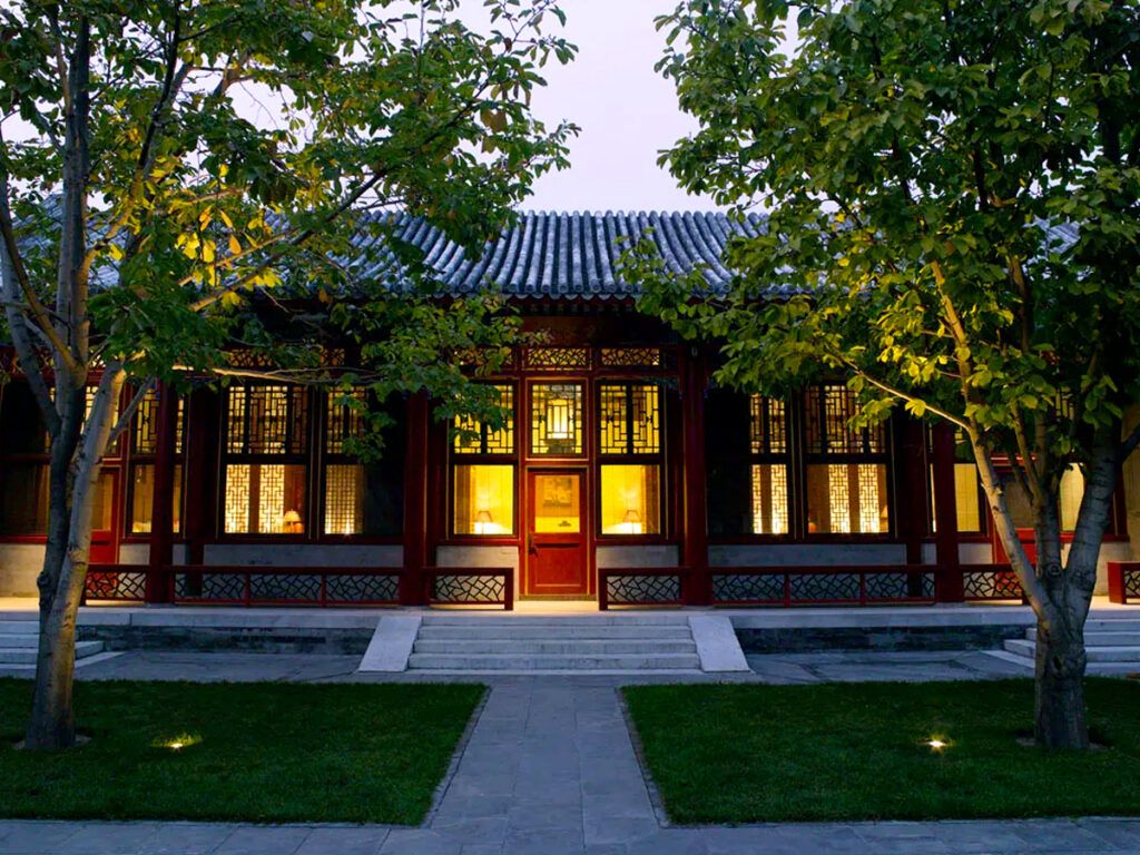 Beijing Summer Palace Hotel lit at night