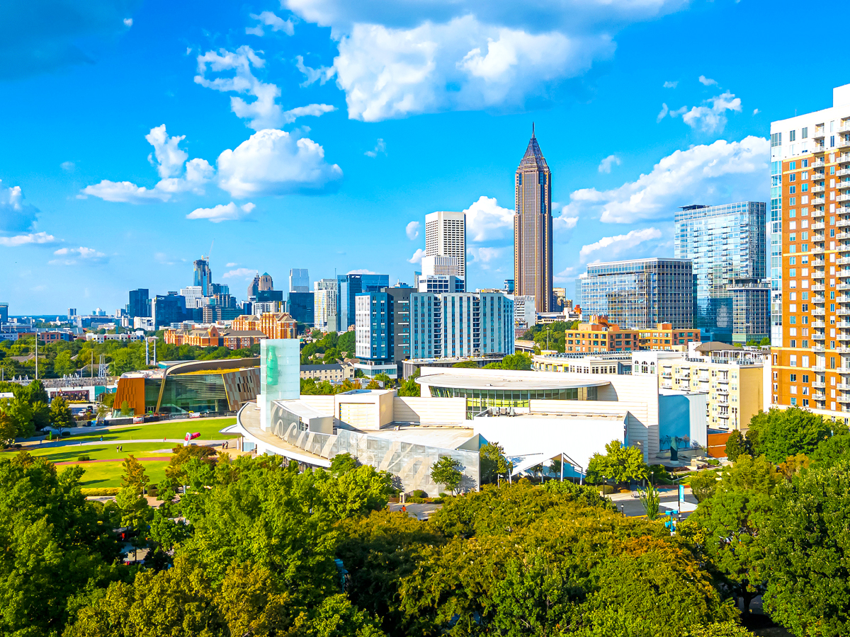 Aerial view of Atlanta skyline