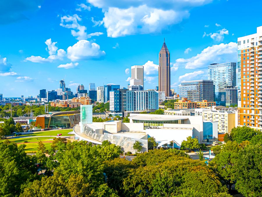 Aerial view of Atlanta skyline