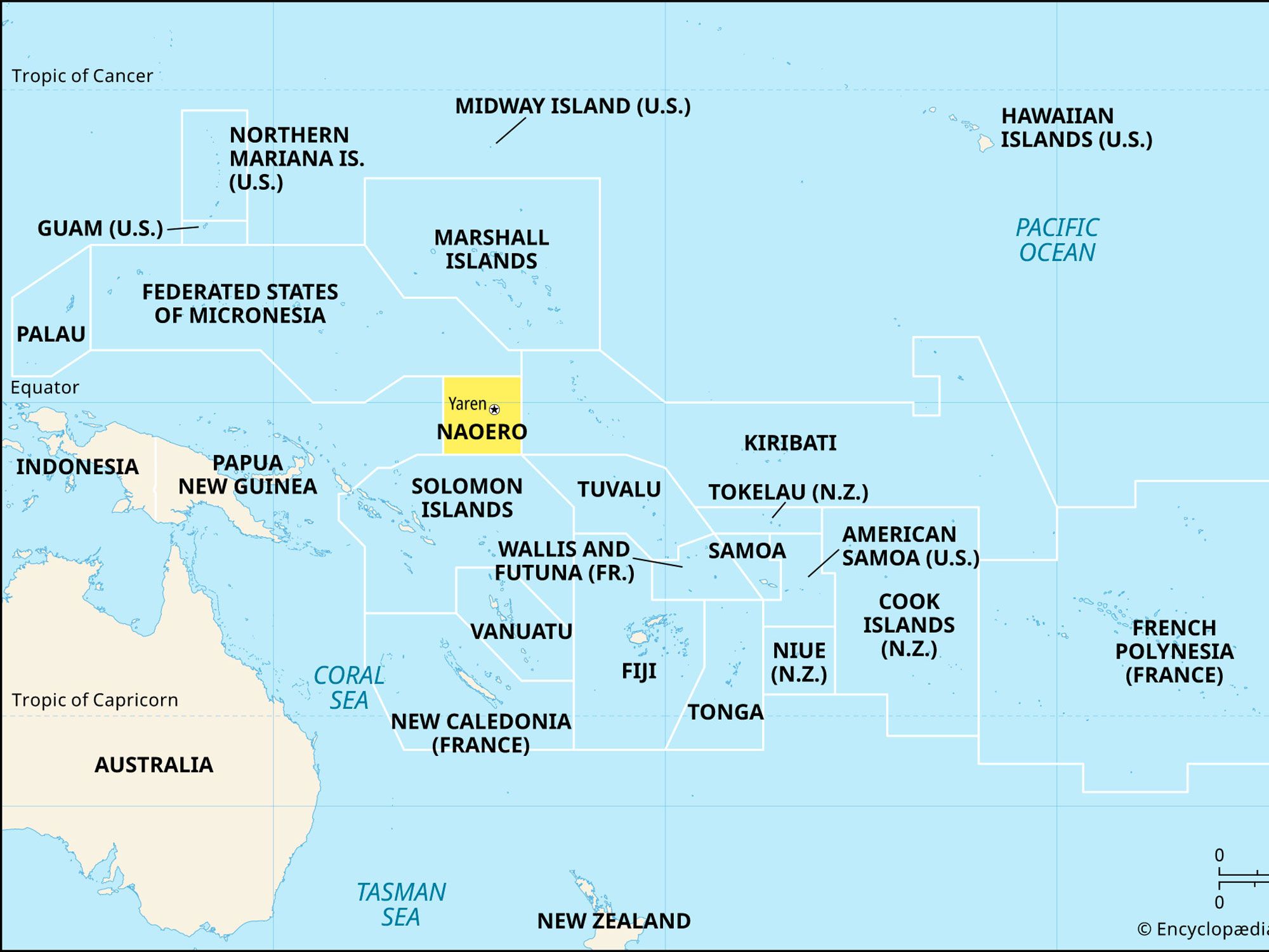 Map of the Pacific Ocean including Naoero
