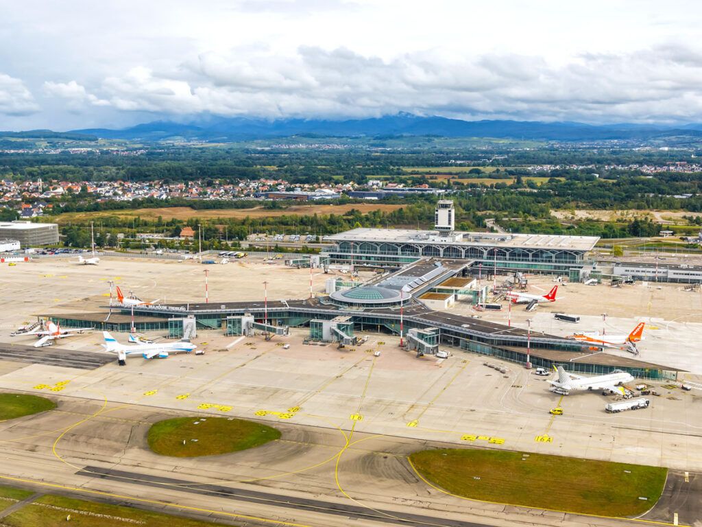 Bird's eye view of EuroAirport Basel-Mulhouse-Freiburg