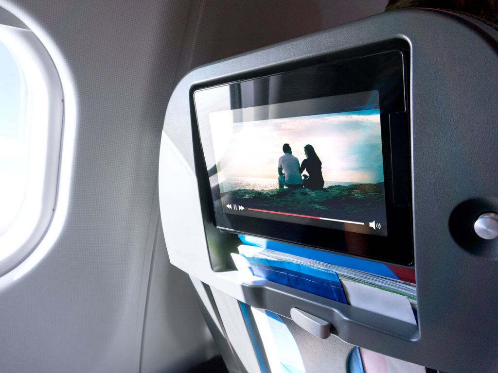 Entertainment screen on an airplane