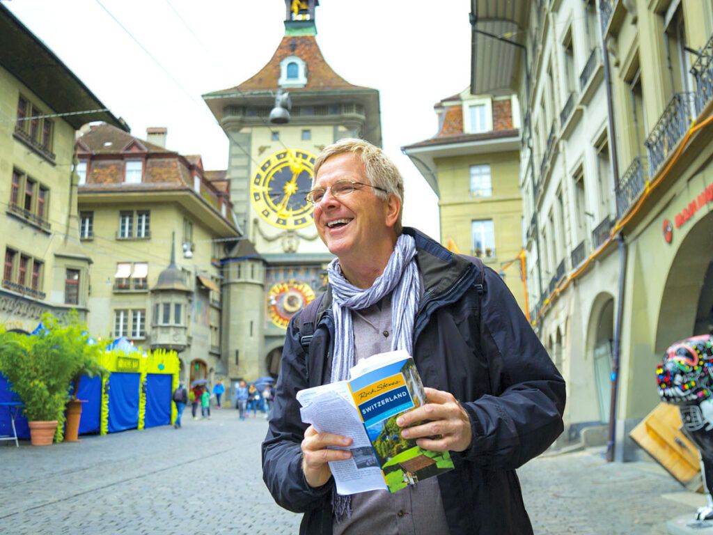 Rick Steves on a tour in Europe