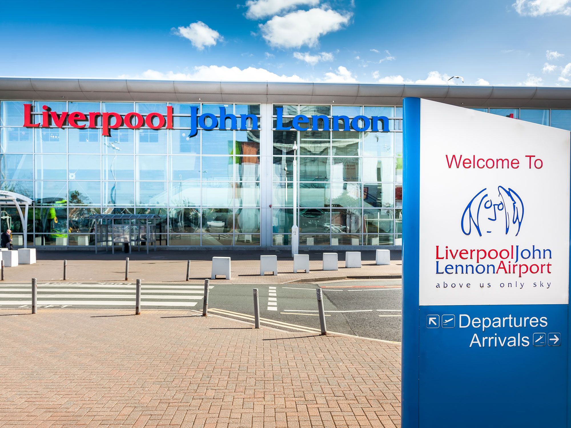 Exterior of Liverpool John Lennon Airport in England
