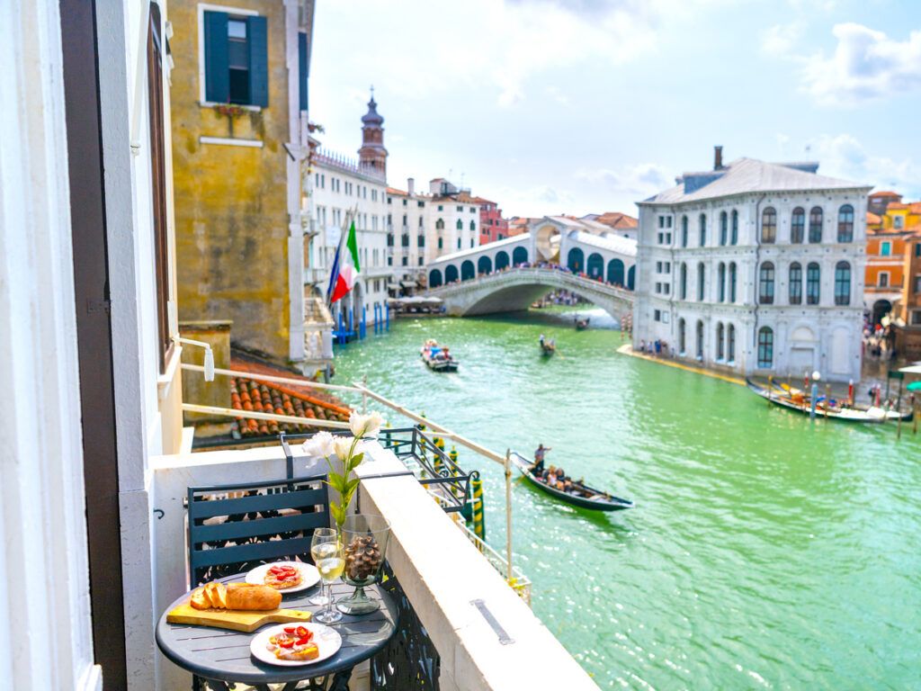 View overlooking the Grand Canal in Venice, Italy
