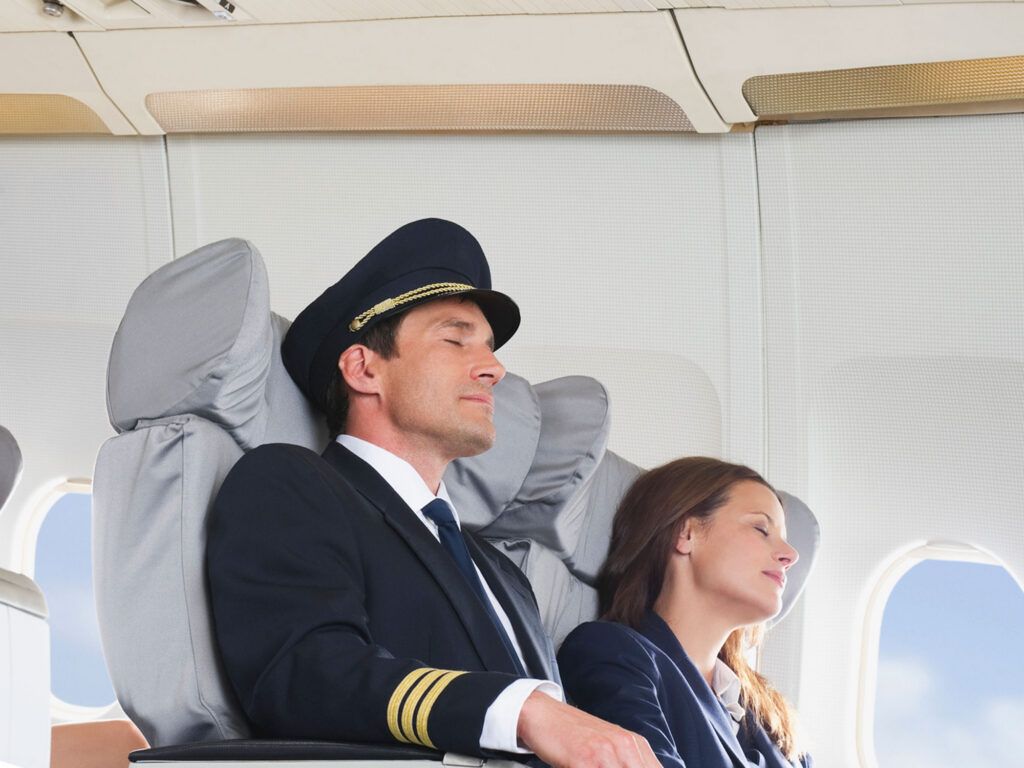 Flight crew resting aboard an aircraft