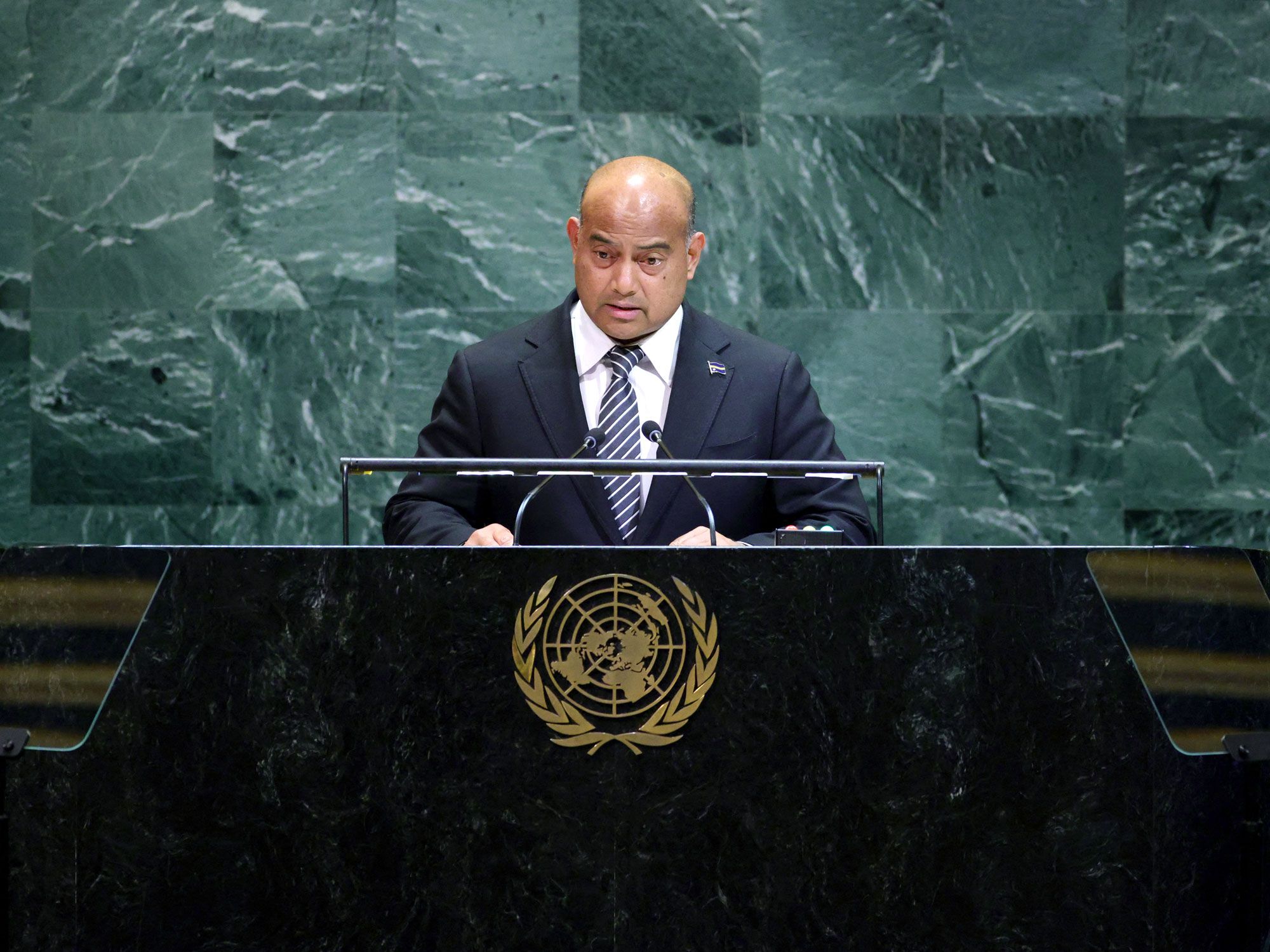 President David Ranibok Adeang speaking at the UN General Assembly