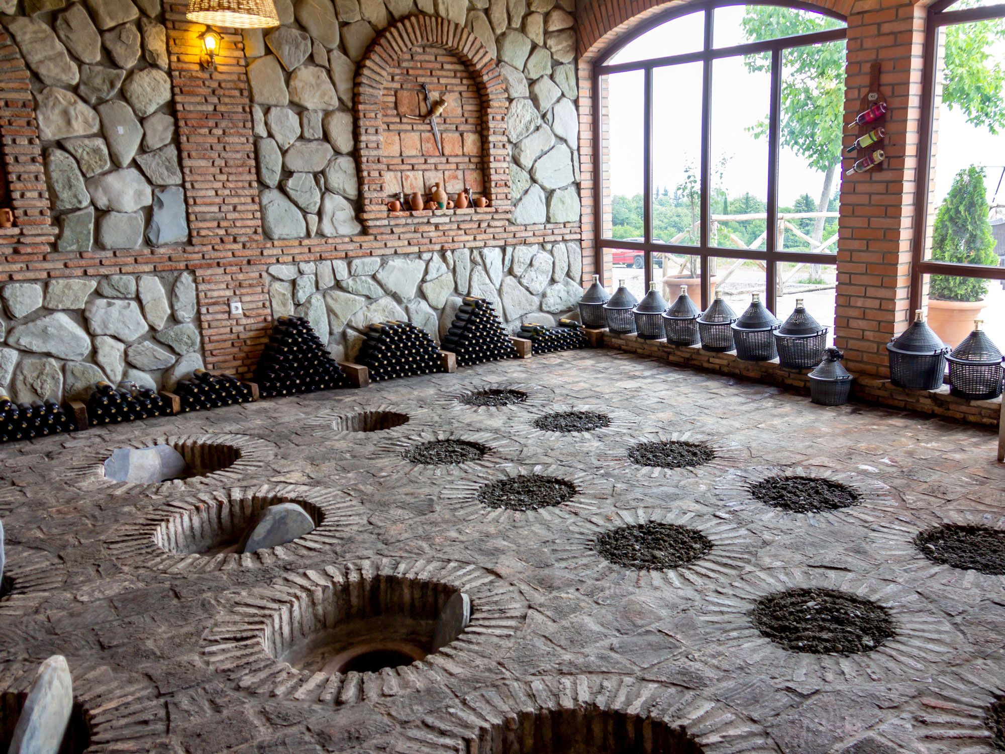 Traditional winemaking method in Georgia