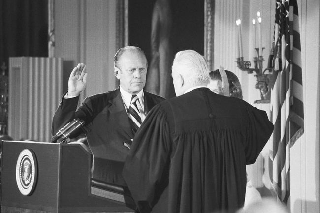 Gerald Ford being sworn in, 1974